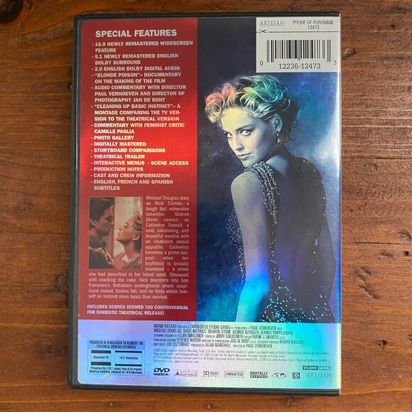 DVD Basic Instinct directors cut special edition 128 minutes entertainment - Picture 3 of 3